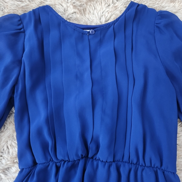 Sweet Storm Half Sleeve Keyhole Back Knee Length Dress Cobalt Blue Size Medium - Picture 3 of 11